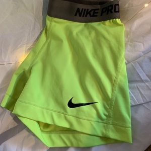 Nike neon yellow spandex